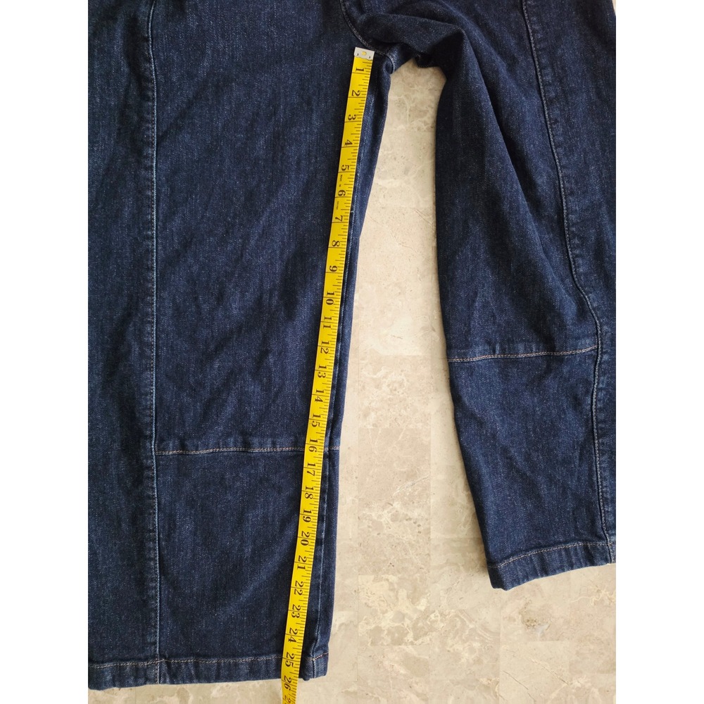 Pilcro Anthropologie Wide Leg Drawstring Utility Denim Jeans Dark Wash Small - Picture 7 of 12